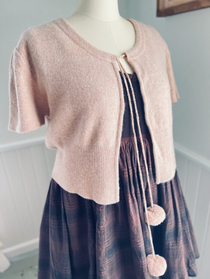 Les Ours Pom Pom Sweater Cardigan in Laine Rose