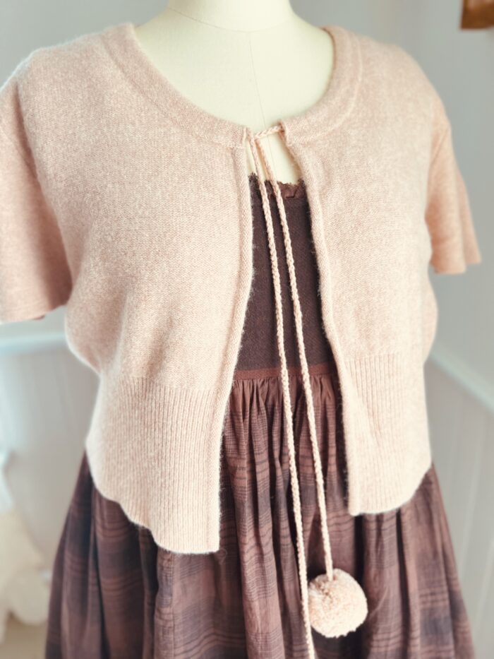Les Ours Pom Pom Sweater Cardigan in Laine Rose