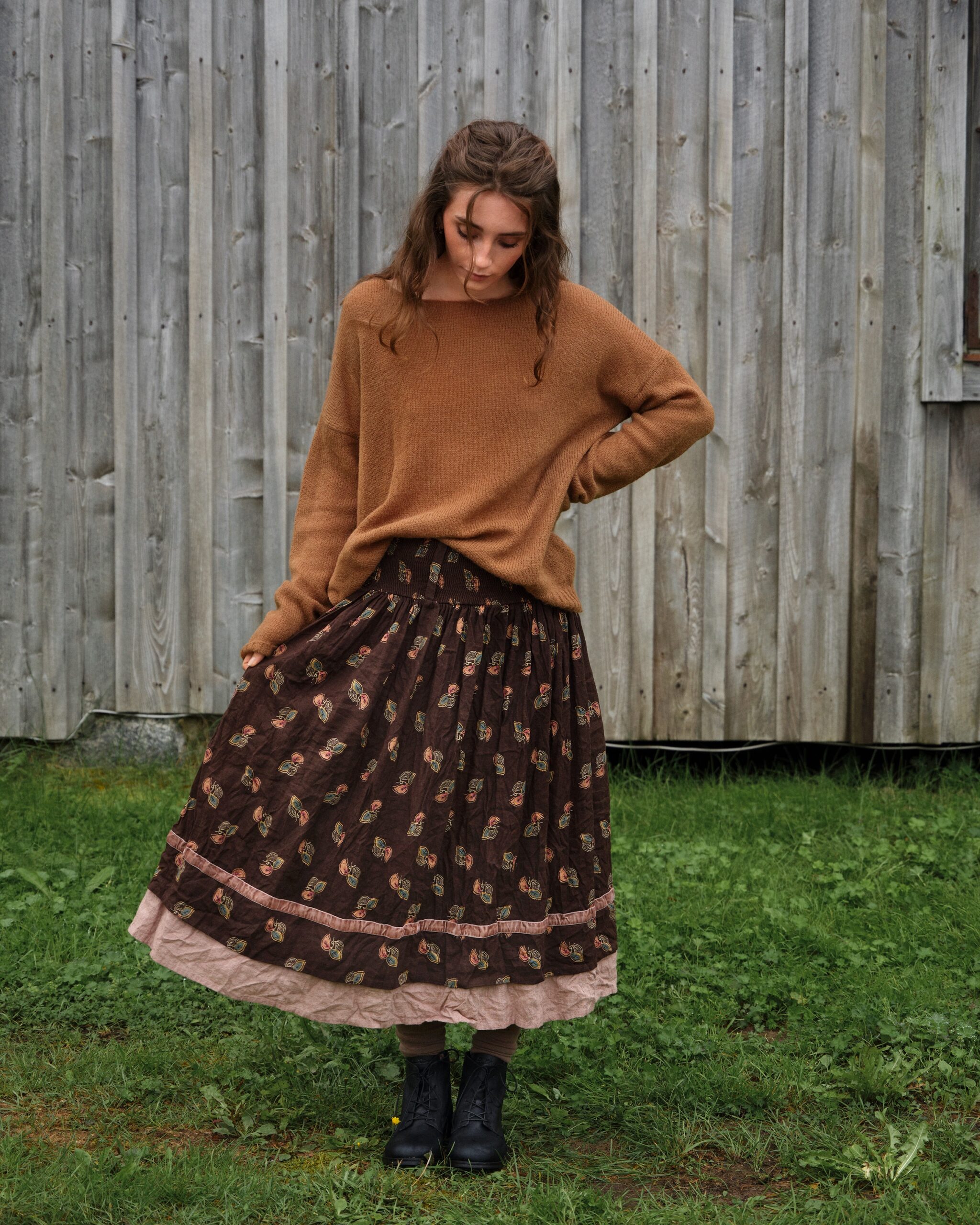 Ewa i walla Sanja Skirt in Linen Flower Style 22200