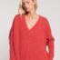 Maevy Soleil V Neck Pullover Sweater in Grenade Style H23-34Soleil