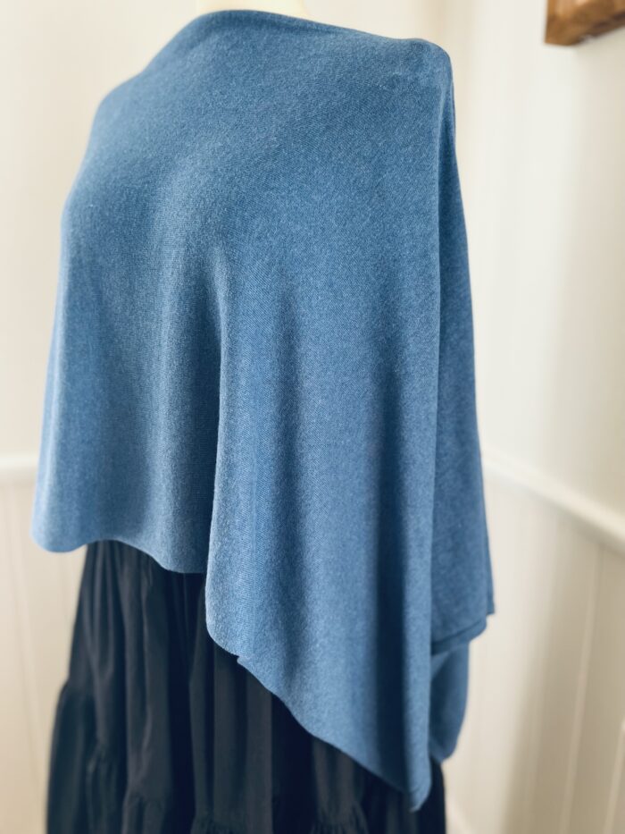 Alashan Cashmere Cotton Cashmere Trade Wind Dress Topper in Mountain Blue 7654 Style LSC1501-7654