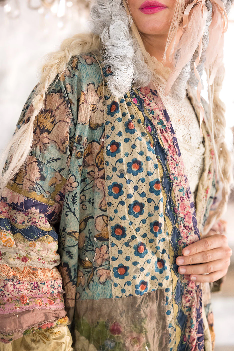 Magnolia Pearl European Cotton Quilted Julian Kimono in Versailles Jacket 1065