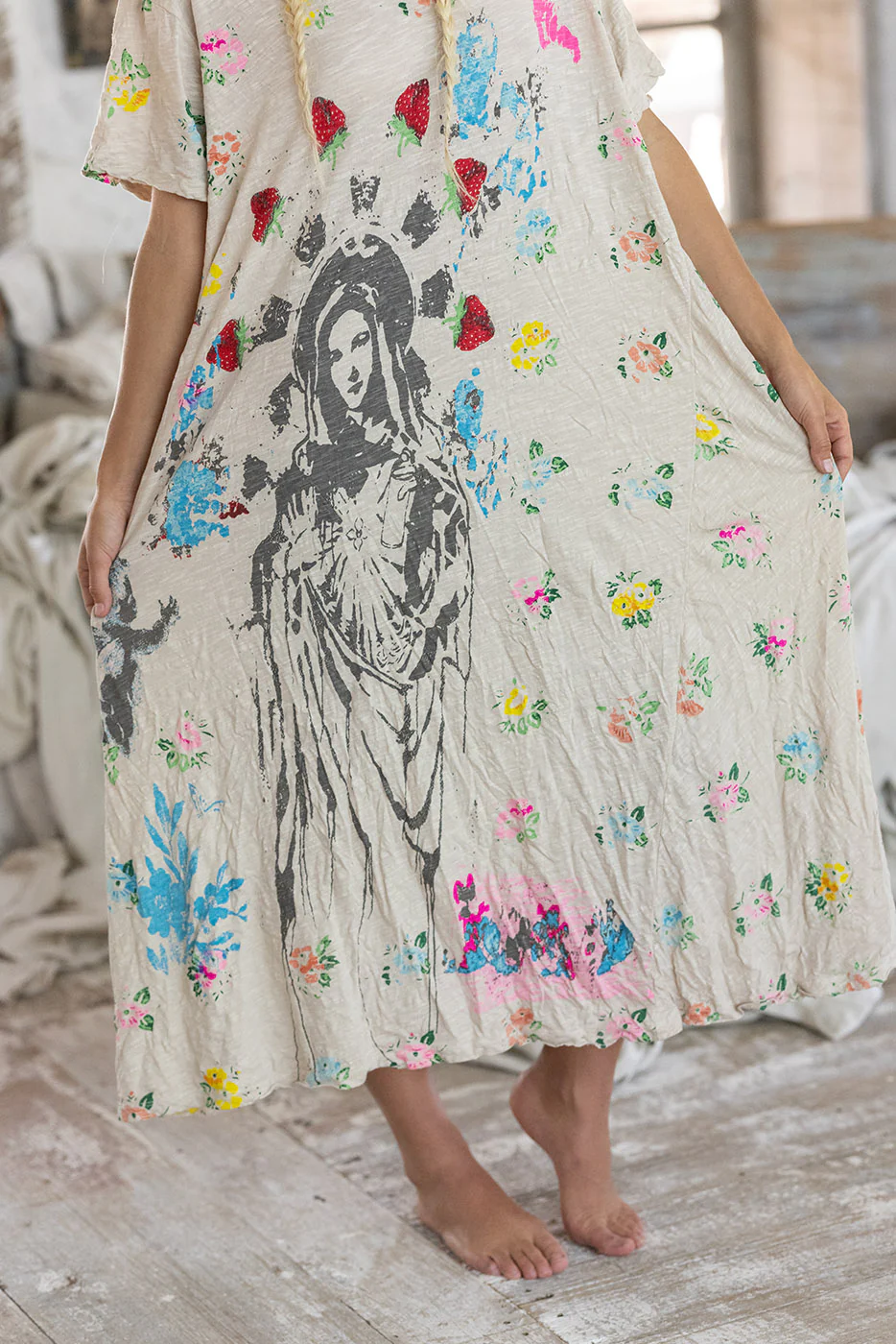 Magnolia Pearl Cotton Jersey Paola T Dress in Spring Joy Dress 1202