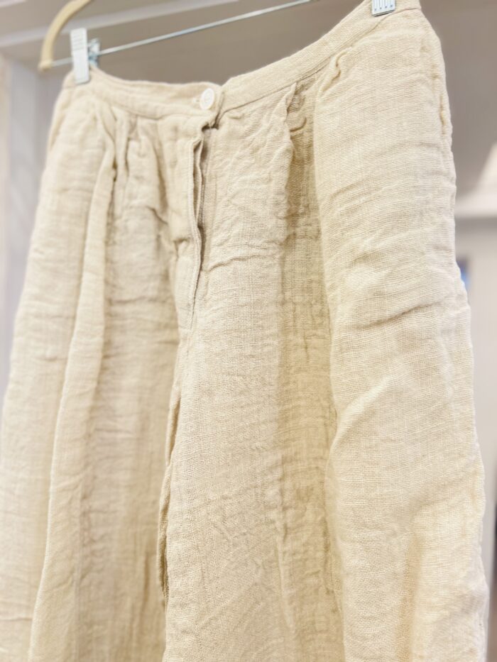 Perfect Condition, from the Love collection. Cropped Magnolia Pearl Striped Linen Pants with cased hem.