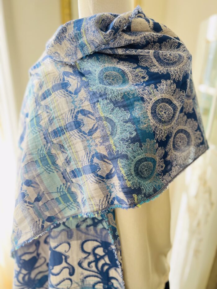 Letol Organic Cotton French Scarf Paul 4 Cobalt Blue HS CODE 611710 - Image 6