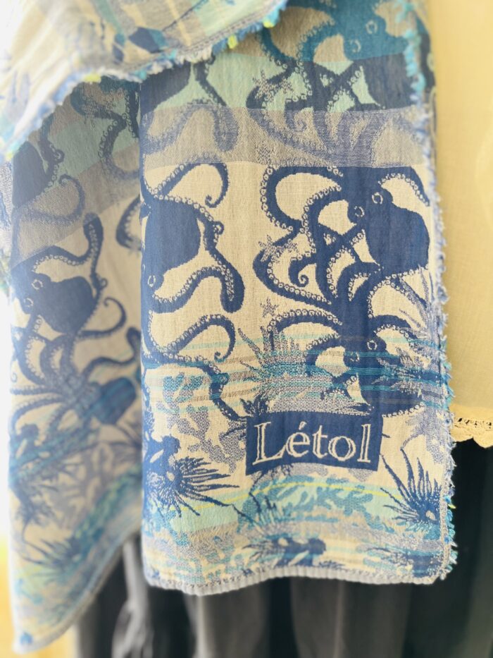 Letol Organic Cotton French Scarf Paul 4 Cobalt Blue HS CODE 611710