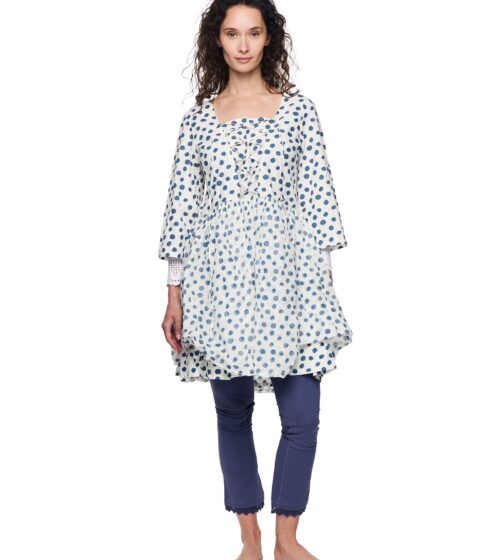 Ewa i walla Licia Tunic Dress in Blue Dot Tunic 44142