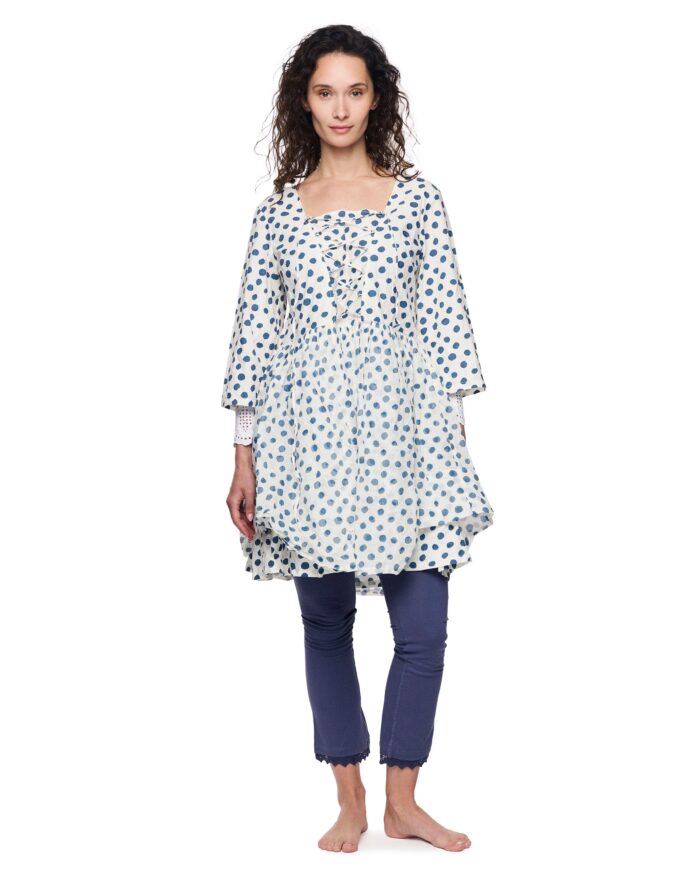 Ewa i walla Licia Tunic Dress in Blue Dot Tunic 44142