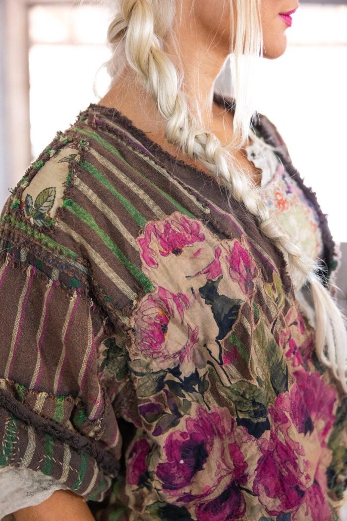 Magnolia Pearl Yarn Dyed Cotton Patchwork Dekker Kimono in Buffalo Soldier Jacket 1074