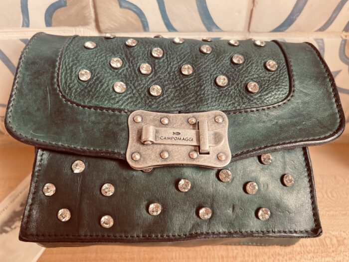 Campomaggi Italian Leather Agnese Cross Body Tracillina Piccola Vacchetta Strap with Trasp in Bottle Green Item # C016500ND/X2785/C2505 - Image 14