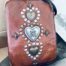Campomaggi Leather Wallet with Studs in Cognac Item # C002060ND/X2838/C1502