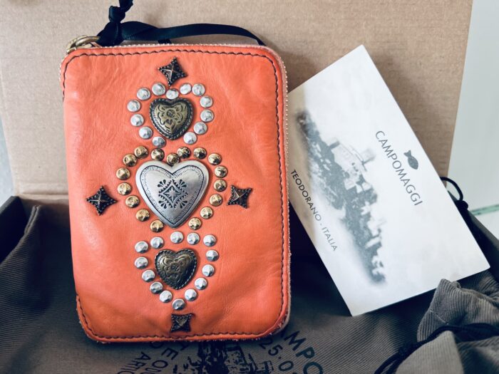 Campomaggi Leather Wallet with Studs in Apricot Item # C016500ND/X2785/C2505 - Image 4