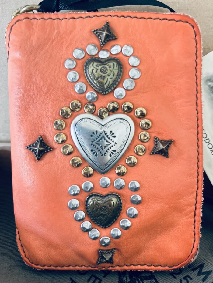 Campomaggi Leather Wallet with Studs in Apricot Item # C016500ND/X2785/C2505 - Image 5