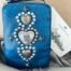 Campomaggi Leather Wallet with Studs in Saphire Item # C002060ND/X2838/C3019