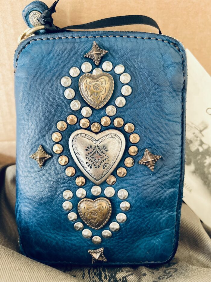 Campomaggi Leather Wallet with Studs in Saphire Item # C002060ND/X2838/C3019 - Image 4