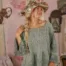 Magnolia Pearl Crochet Jodi Blouse in Seafoam Gray top 2320