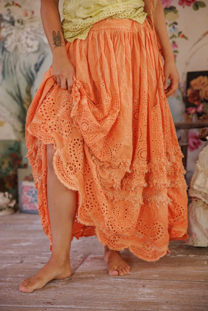 Magnolia Pearl Eyelet Skirt in Arancia Skirt 223 - Image 2