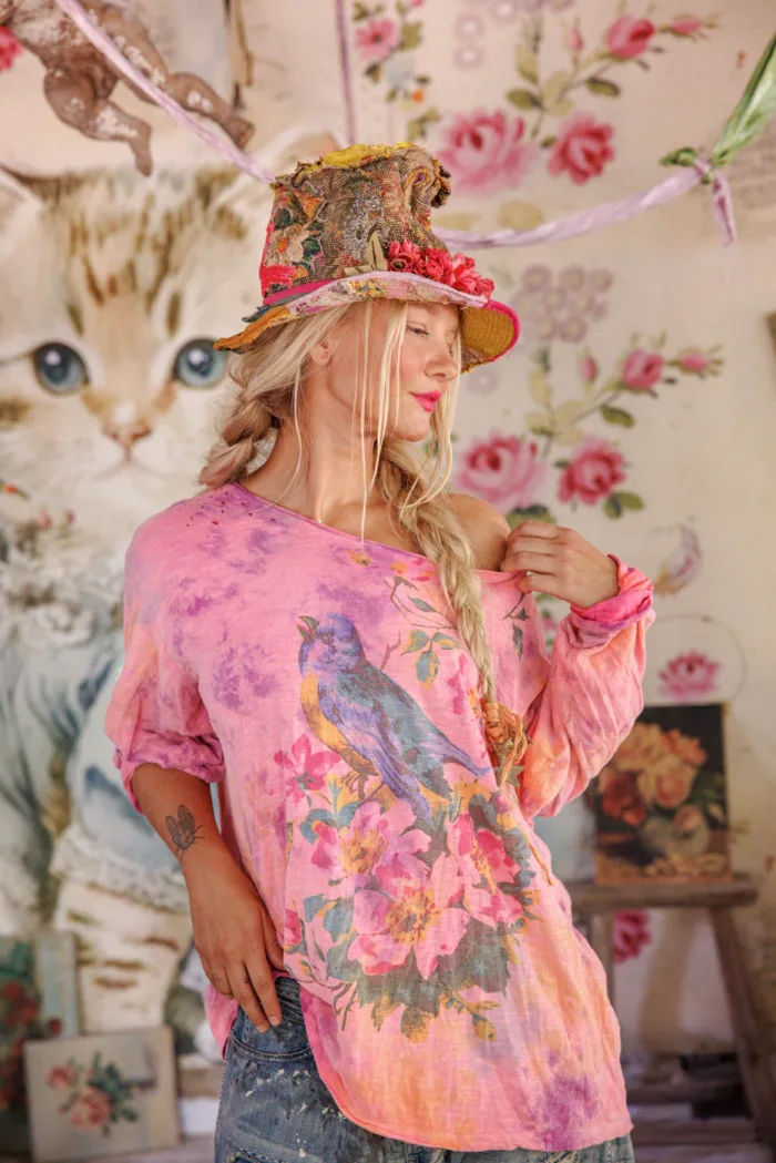 Magnolia Pearl Cotton Jersey Floral Robin Viggo T in HodgePodge Top 2364 - Image 2