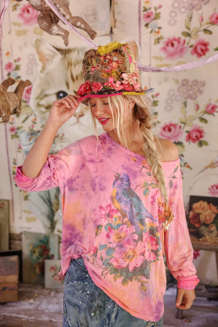 Magnolia Pearl Cotton Jersey Floral Robin Viggo T in HodgePodge Top 2364