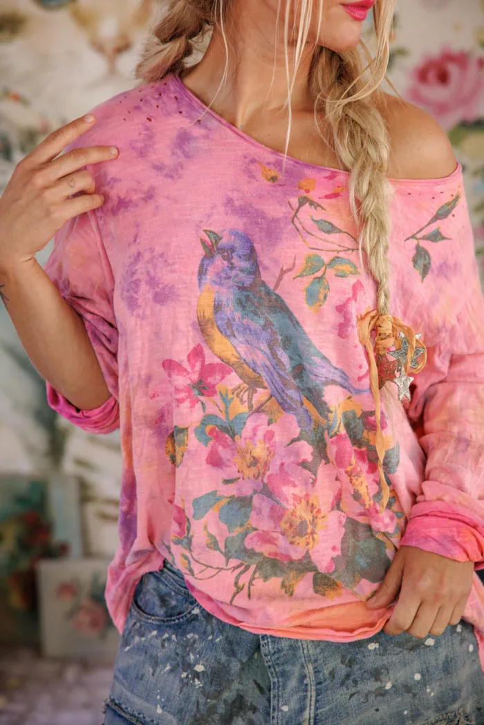 Magnolia Pearl Cotton Jersey Floral Robin Viggo T in HodgePodge Top 2364 - Image 5