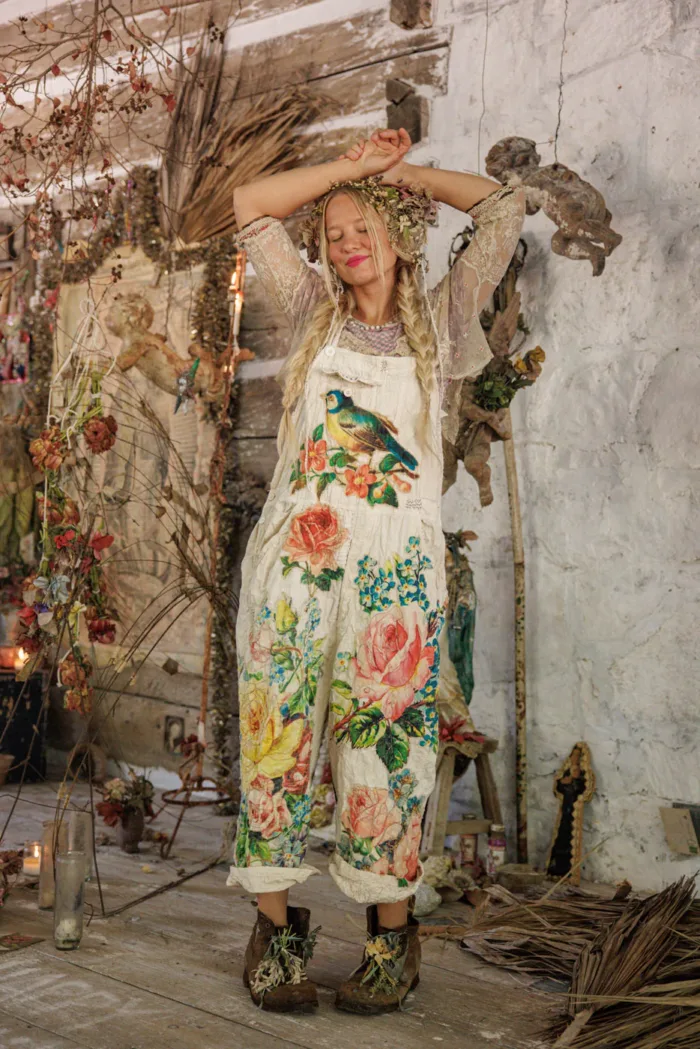 Magnolia Pearl European Cotton Birdie Bouquet Overalls in Moonlight Overalls 171 - Image 2