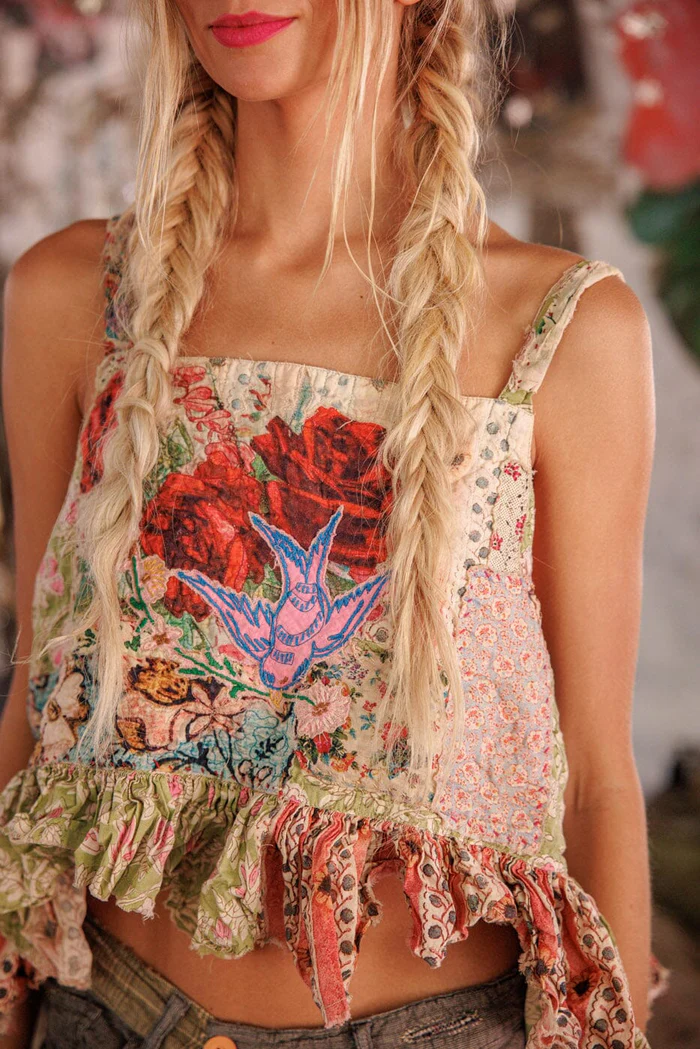 Magnolia Pearl European Cotton Quilted Catalina Tank in Alouettes Tank 406