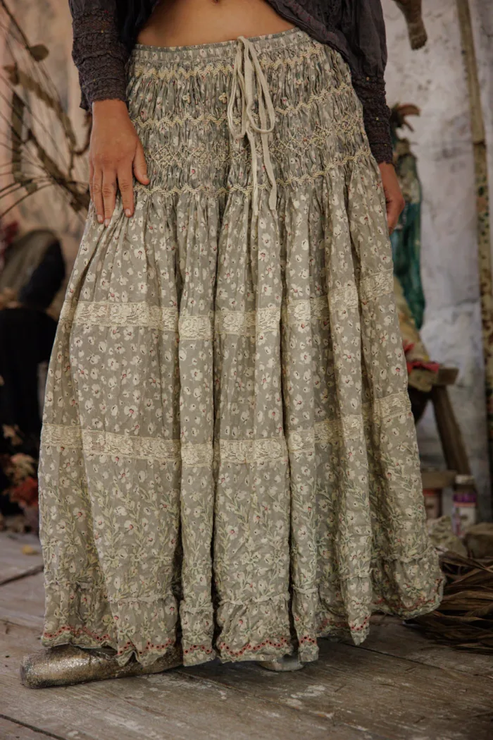 Magnolia Pearl Floral Chrystal Skirt in Gypsophilia Skirt 242 - Image 7