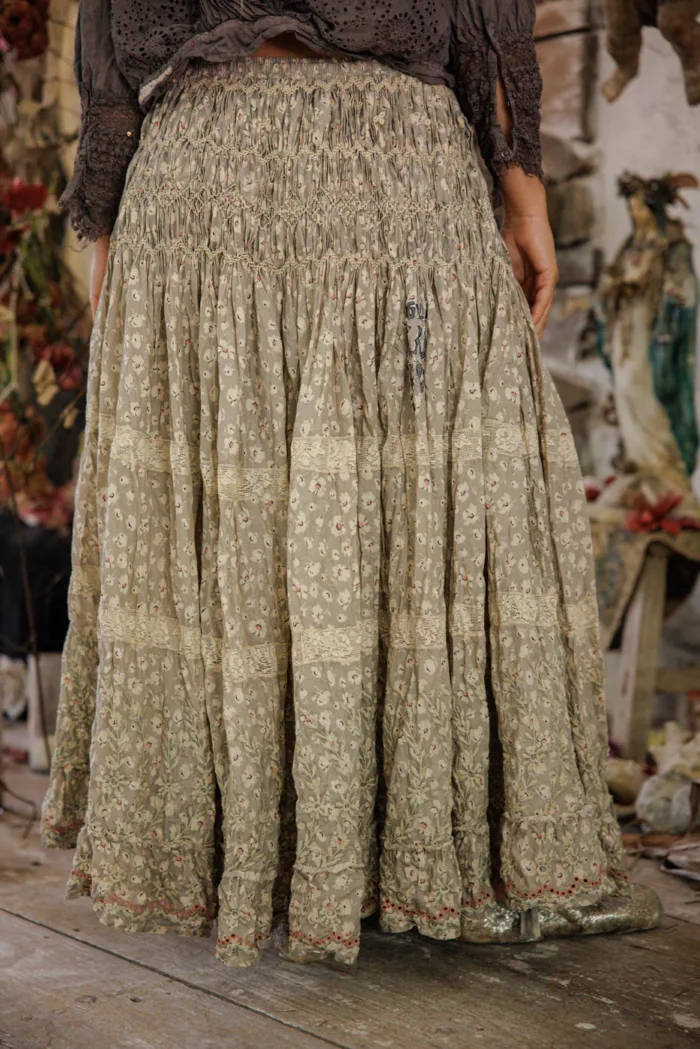 Magnolia Pearl Floral Chrystal Skirt in Gypsophilia Skirt 242 - Image 3