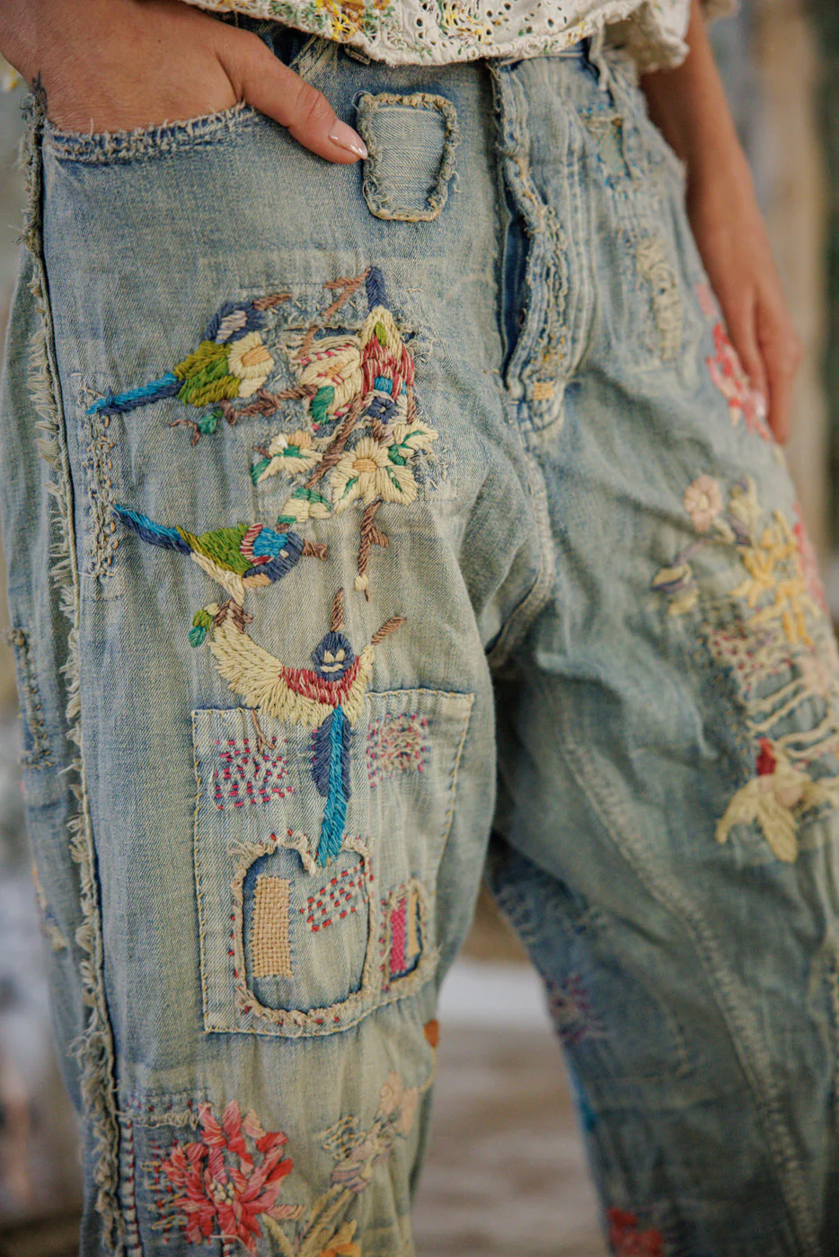 Magnolia Pearl Hummingbird Minder Denims in Faded Indigo Pants 907
