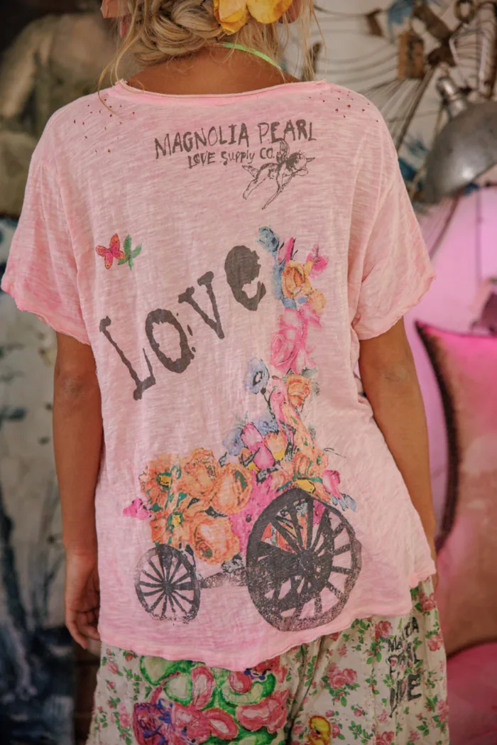 Magnolia Pearl Cotton Jersey Special Delivery T in Azalea Dip Dye Top 2329 - Image 5