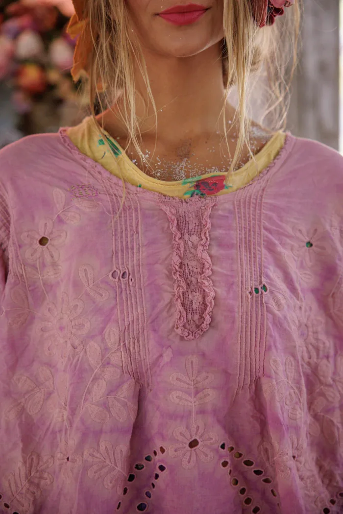 Magnolia Pearl European Cotton Eyelet Wennie Blouse in Allium Top 2566 - Image 4