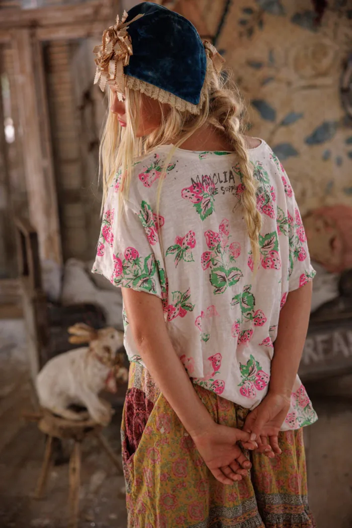 Magnolia Pearl Cotton Jersey Berry Little Archer T in Wild Strawberries Top 2552