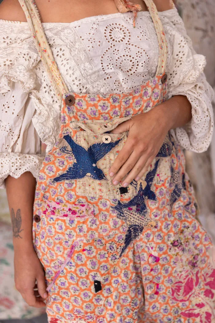 Magnolia Pearl European Cotton Applique Love Overalls in Celine Overalls 148 - Image 5