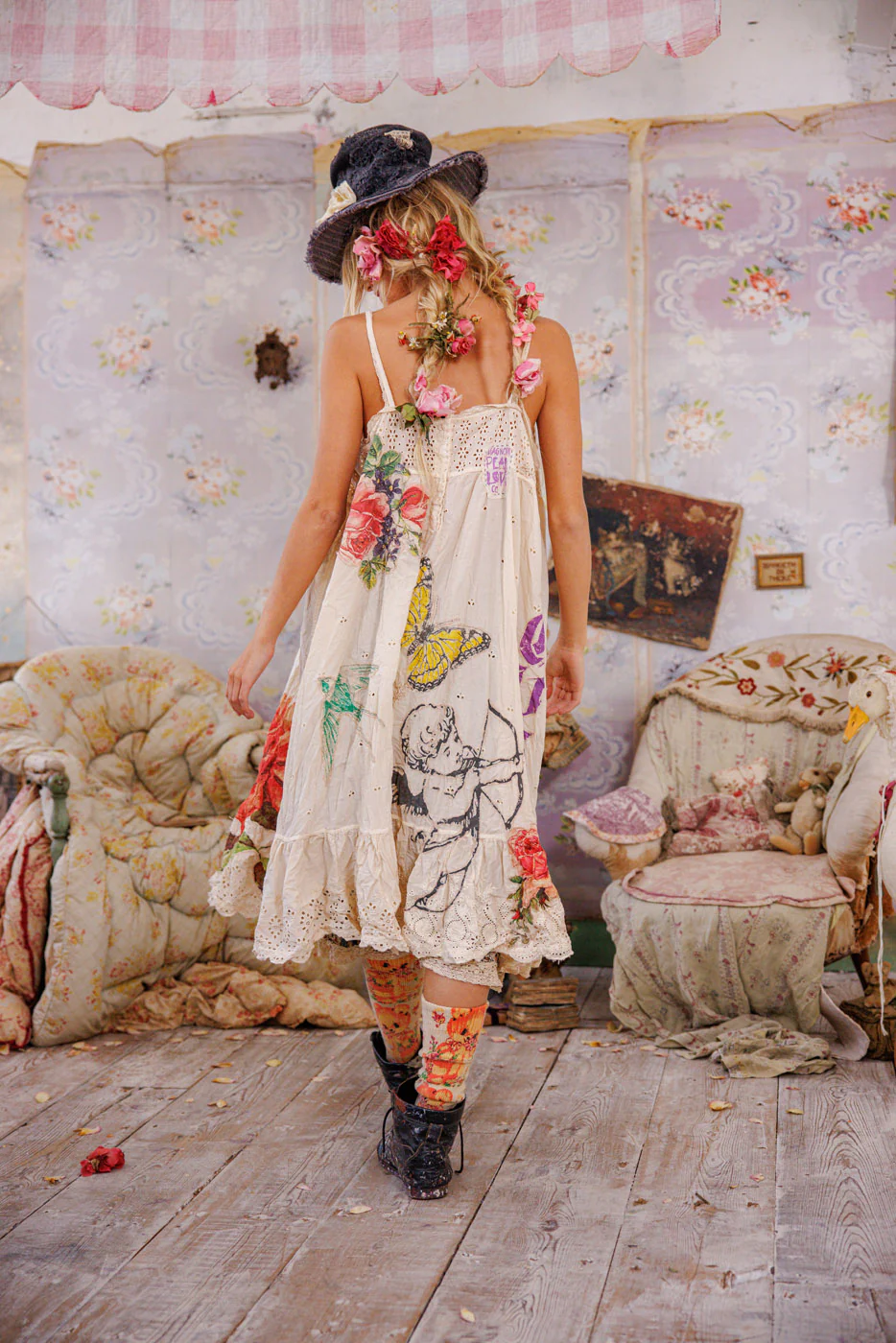 Magnolia Pearl Eyelet Avril Tank Dress in Field of Flowers Dress 1139