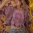 Magnolia Pearl European Cotton Eyelet Rosemary Blouse in Purple Boba top 2215