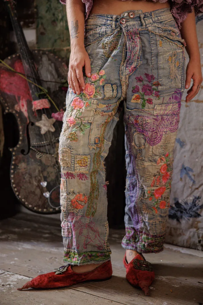 Magnolia Pearl Ladybug Musette denims in washed indigo pants 864