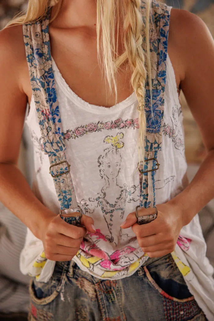Magnolia Pearl Embroidered Floral Shea Suspenders in Niseko Suspender 042