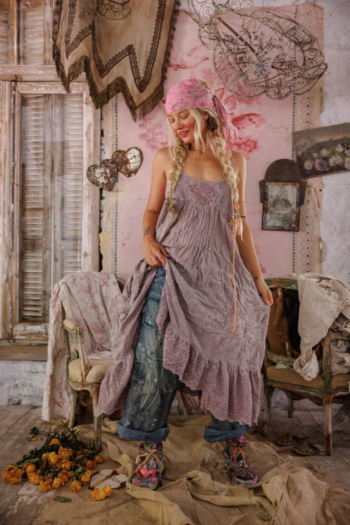 Magnolia Pearl Eyelet Vianny Slip Dress in Lilac Ash Dress 1312