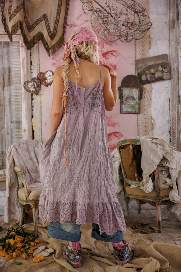 Magnolia Pearl Eyelet Vianny Slip Dress in Lilac Ash Dress 1312