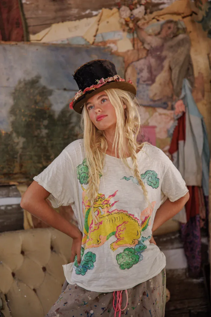 Magnolia Pearl Cotton Jersey Yeats Magic Dragon T in Moonlight Top 2664 - Image 2