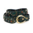 Campomaggi Italian Leather Mix Borchi Studded Belt in Bottle Green Belt C009960ND X2052 C2505 Bottiglia