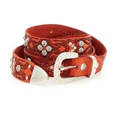 Campomaggi Italian Leather Cintura Floreale & Rivetti Belt in Baked Belt C009960ND X1140 C5504