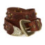 Campomaggi Italian Leather Belt in cognac with raster image and floral fretwork in Cognac Belt C009960ND_X2069_C1502