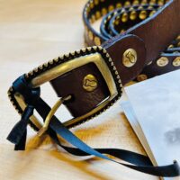 Campomaggi Italian Leather Dual Row Studded Belt in  display picture 1