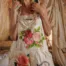 Magnolia Pearl European Cotton Birch Floral Love Overalls with Applique in Moonlight Overalls 176