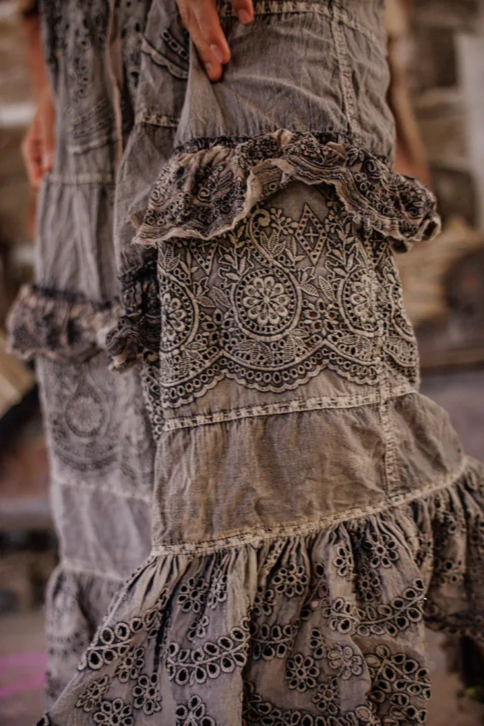 Magnolia Pearl European Cotton Eyelet Pissarro Skirt in Ozzy Skirt 244 - Image 8